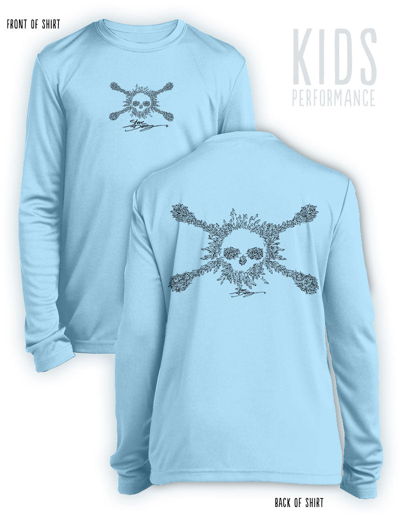 Bait Ball Jolly Roger Standard- KIDS Long Sleeve Performance - 100% Polyester